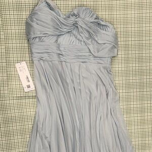 Azazie Strapless Light Blue Dress, Mist